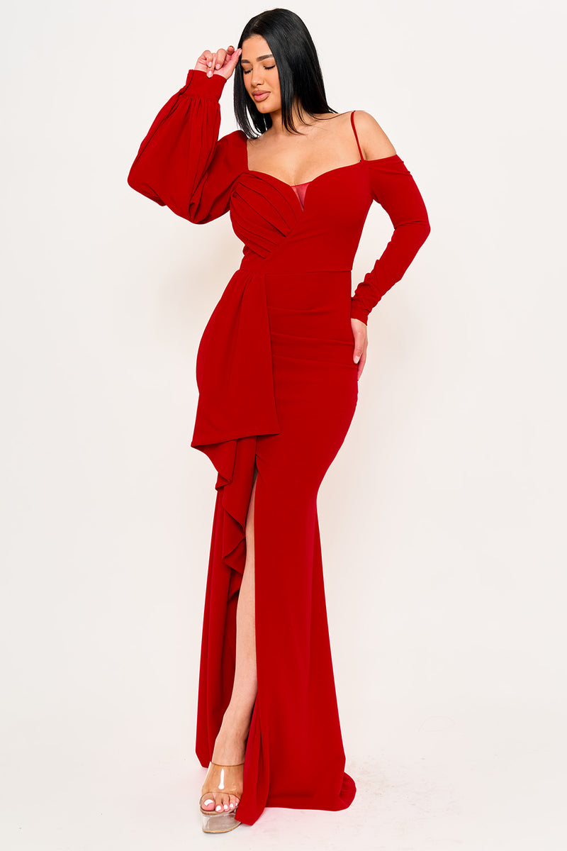 DIFFERENT SLEEVE DETAIL MAXI DRESS