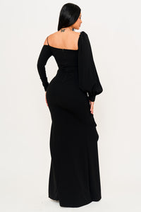 DIFFERENT SLEEVE DETAIL MAXI DRESS