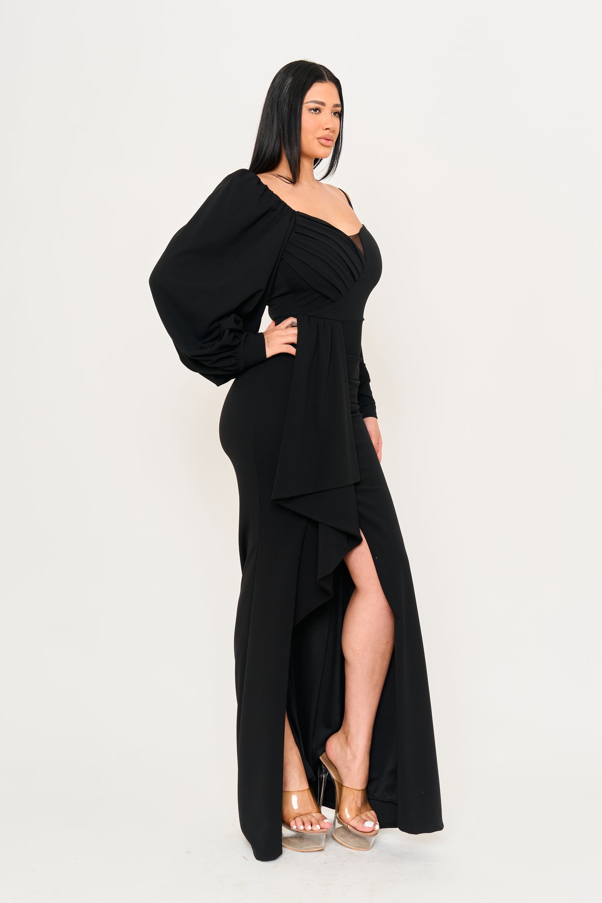 DIFFERENT SLEEVE DETAIL MAXI DRESS