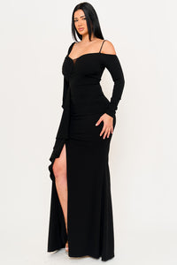 DIFFERENT SLEEVE DETAIL MAXI DRESS