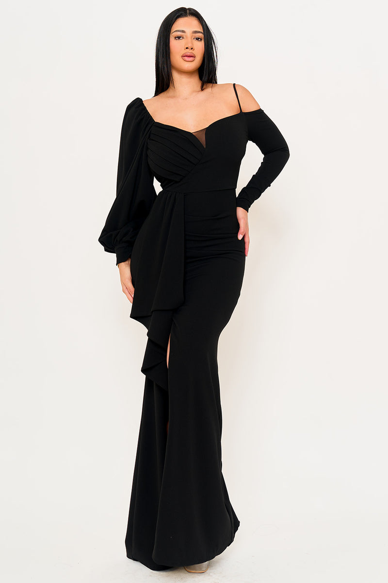 DIFFERENT SLEEVE DETAIL MAXI DRESS