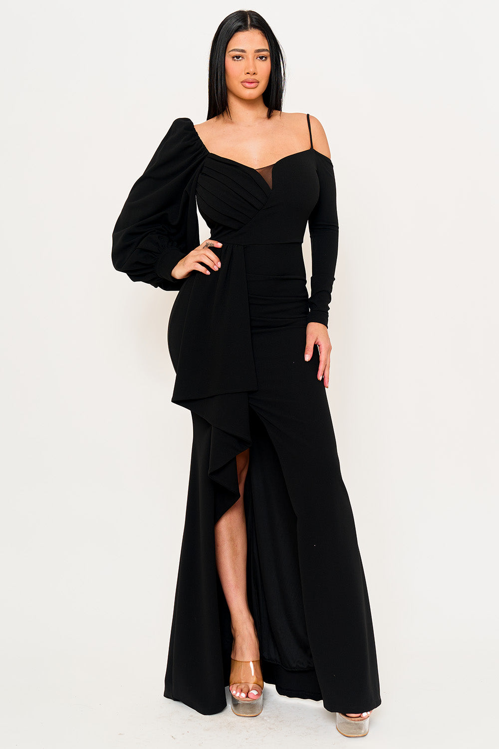 DIFFERENT SLEEVE DETAIL MAXI DRESS