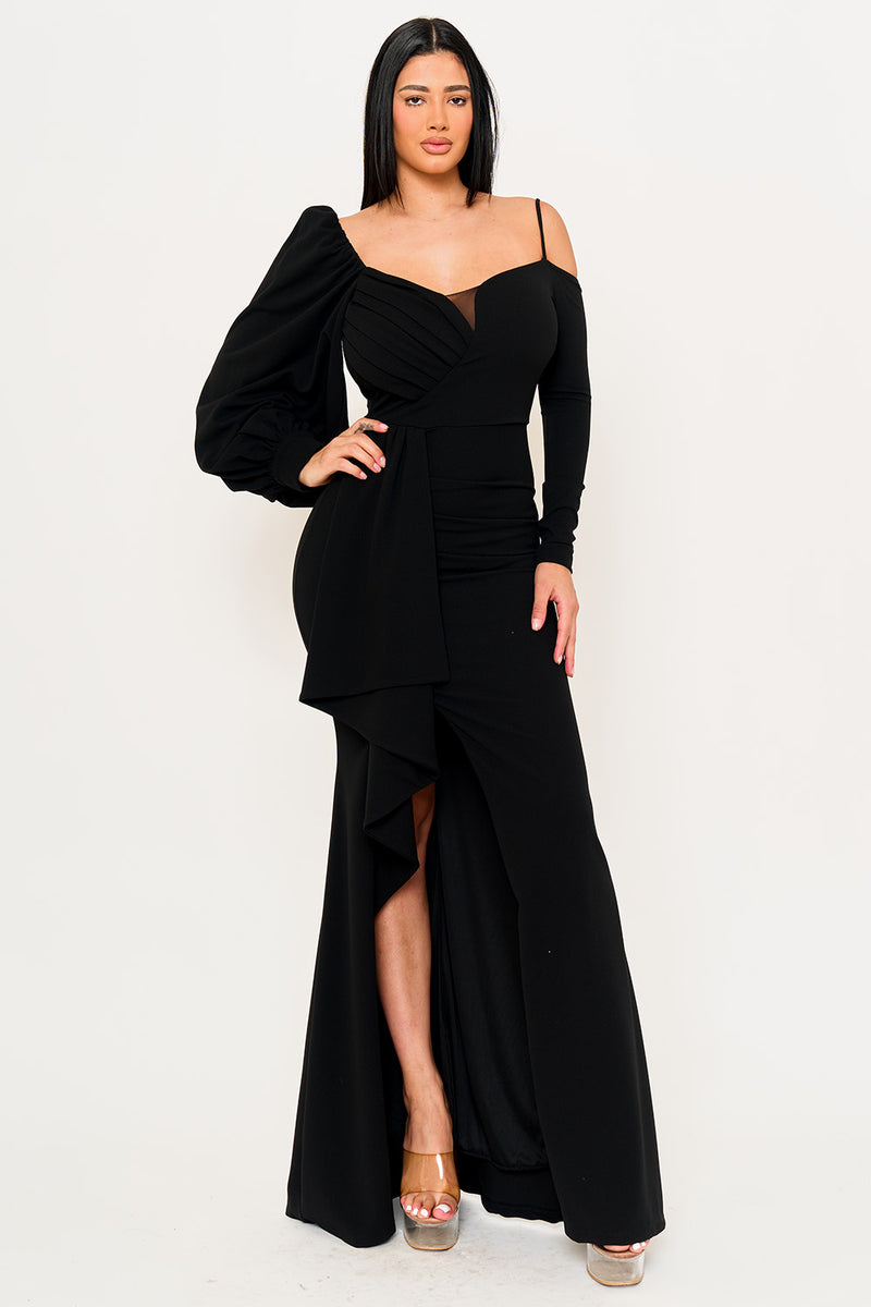 DIFFERENT SLEEVE DETAIL MAXI DRESS