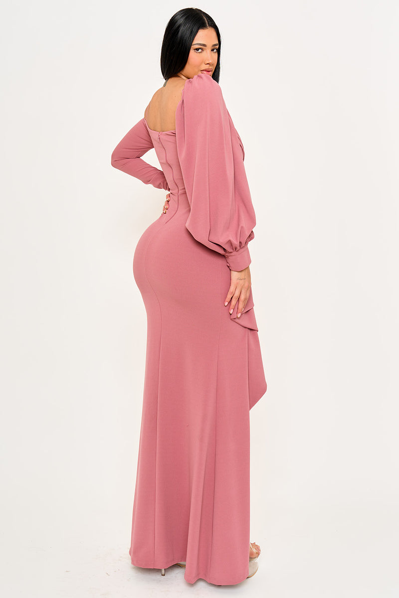 DIFFERENT SLEEVE DETAIL MAXI DRESS