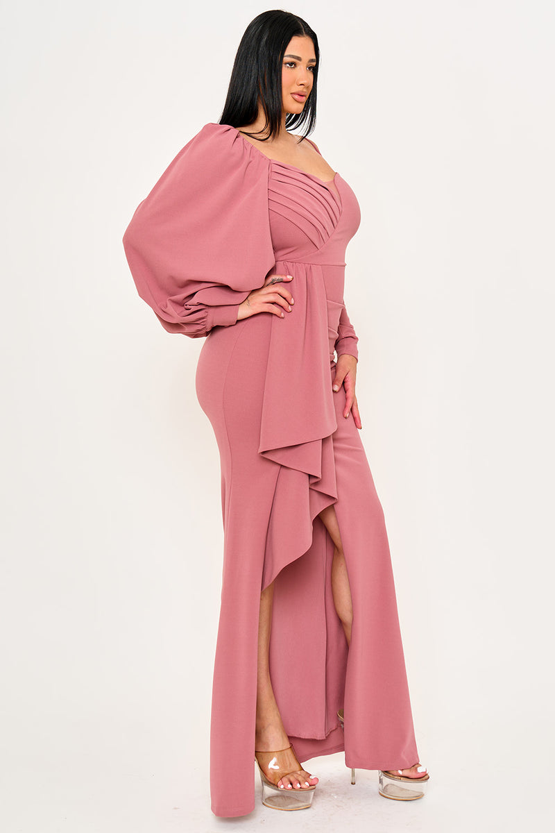 DIFFERENT SLEEVE DETAIL MAXI DRESS