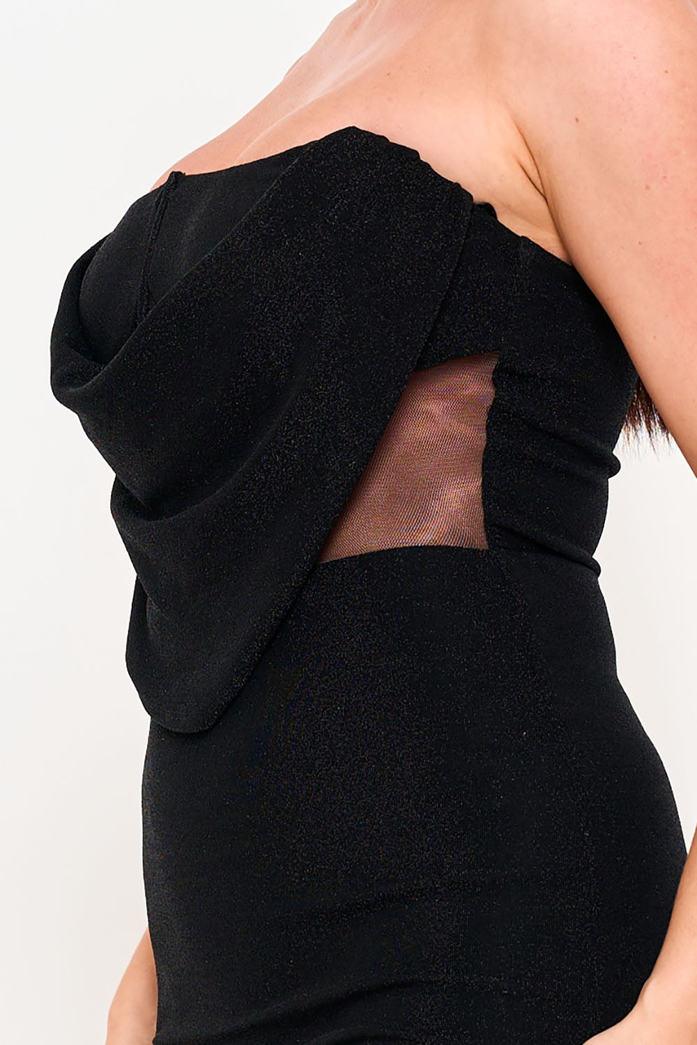 METALLIC KNIT STRETCHY MAXI DRESS