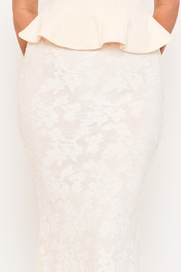 LACE SKIRT PEPLUM MAXI DRESS