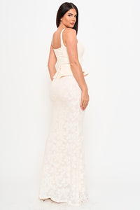 LACE SKIRT PEPLUM MAXI DRESS