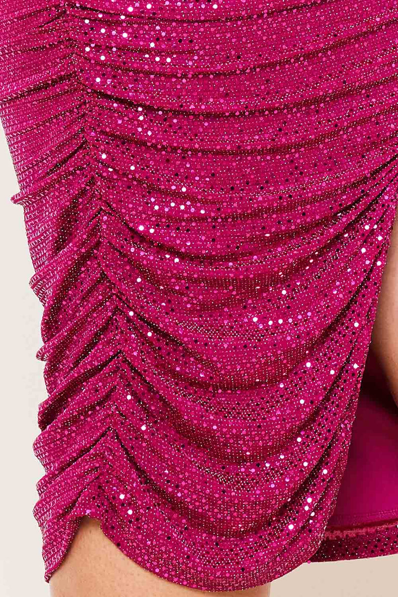 SEQUIN SWEETHEART NECK PLUS SIZE MIDI DRESS