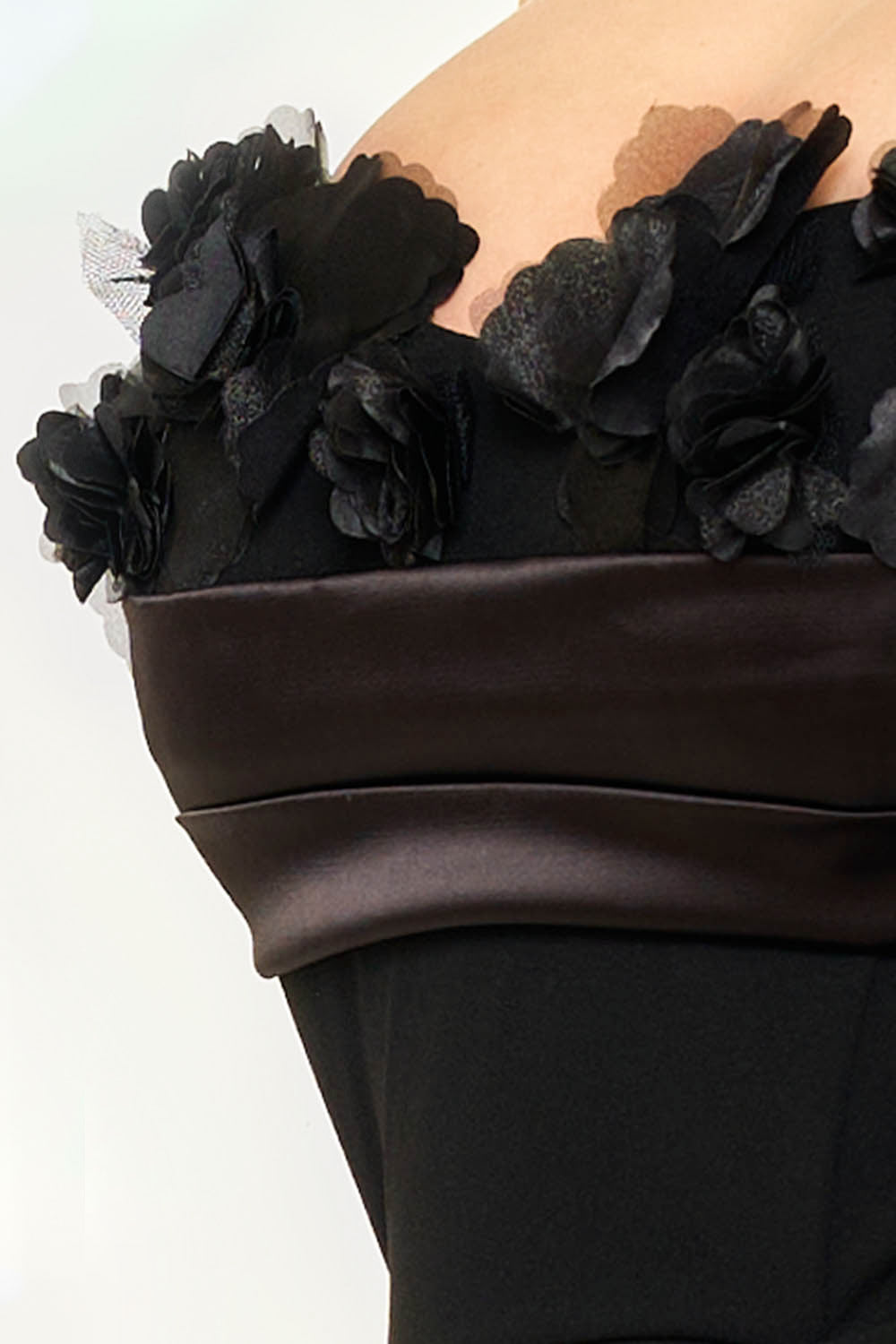 OFF THE SHOULDER FLORAL APPLIQUES PLUS SIZE MINI DRESS