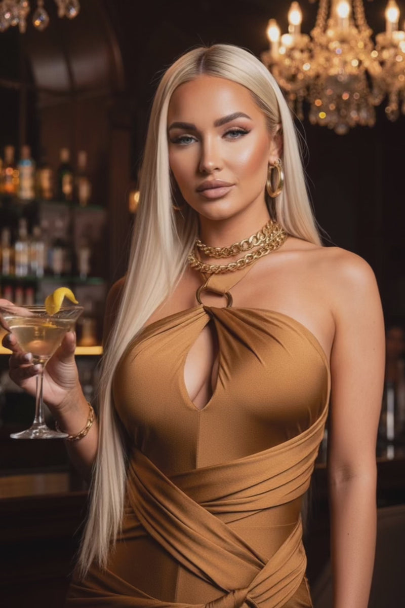 HALTER TOP WRAP JUMPSUITS